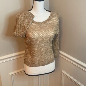 Cotton Emporium Knit Sweater size small beige layering cozy fall